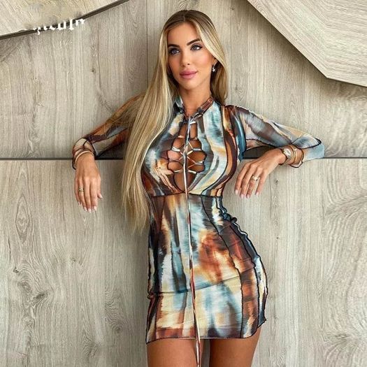 Multi tie dye dress