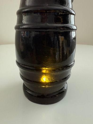 Pair of Antique Victorian Black Glass Barrel Jars (c. 1850s)