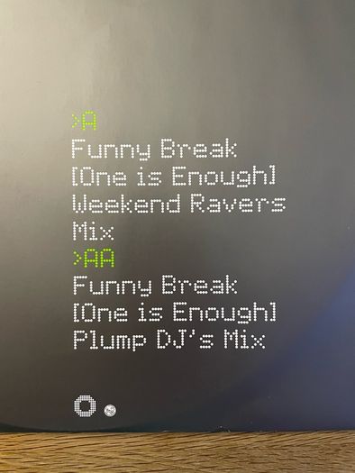 Orbital - Funny Break (One is Enough) - 12" Vinyl Single - 2001 FFRR