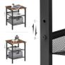 Side Tables, Set of 2, Bedside Tables, Industrial Style, with Adjustable Mesh Shelves, for Living Room, Bedroom, Hallway, Office, Stable, Rustic Brown and Black Image 4