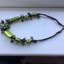 Beautiful Vintage Green Glass Beaded Collar Necklace Image 3