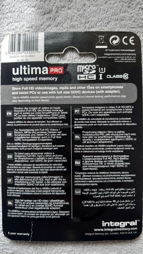 Integral Ultima Pro 16GB MicroSD HC Full HD 3D recording memory card