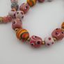 Antique Venetian Style Mix Eyes & Feather Desgin Glass Beads Necklace Image 5