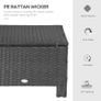 Footstool Wicker Ottoman with Padded Seat Cushion Outdoor Patio Furniture for Garden Poolside Living Room, 50 x 50 x 35 cm, Black Image 3