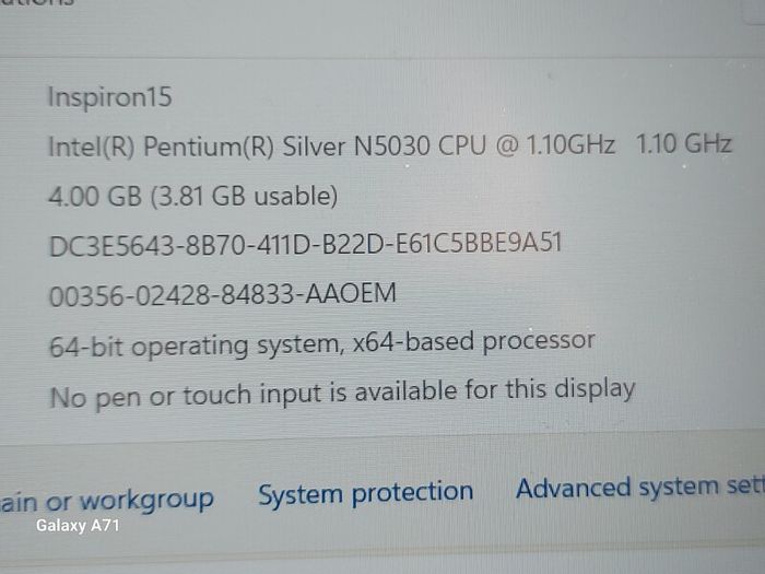 Dell Inspiron 3502 (Dell Inspiron 15 3000series) Model P90F, Intel Pentium Silver N5030 CPU, 1.1GHz, 4GB Ram, 128GB SSD, Windows 11, Microsoft Edge, Chrome