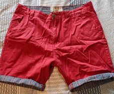 Red Denim/Chino Shorts