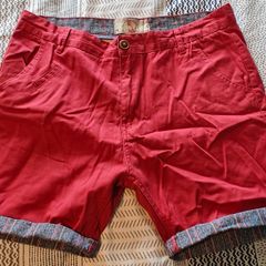 Red Denim/Chino Shorts