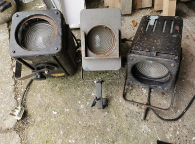 3 old theatre lights