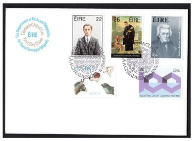 1983 Ireland Anniversaries ISPCA. Sean MacDiarmada: ICC. The Society of St. Vincent DePaul; Andrew Jackson Commemorative Stamps P&T First Day Cover (FDC)