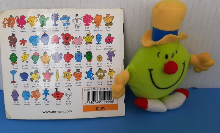 Vintage Mr Men book 1976 and new Mr Funny toy
