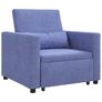 Single Sofa Bed Reclining Jeans blue 90 x 165 x 87 cm Fabric Image 3