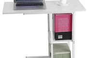 Home Office Rolling Wheel Notebook PC Stand With Storage Rack