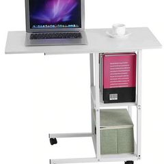 Home Office Rolling Wheel Notebook PC Stand With Storage Rack