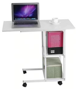 Home Office Rolling Wheel Notebook PC Stand With Storage Rack