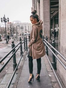 Long Hoodie white, cream,  High Quality Clothes from Hola Boutique