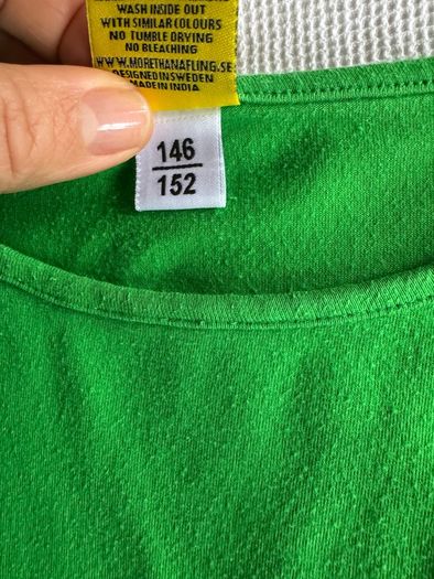 Duns Sweden more than a fling 100% organic cotton grass green long sleeve top