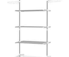 4-Layer Folding Cloth Rail, Adjustable Garment Rack with Wheels for Bedroom, Balcony, Silver