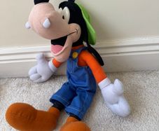 Vintage Goofy Plush Doll in Overalls Stuffed Animal Disney Toy approx. 19 Used Please see photos