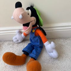 Vintage Goofy Plush Doll in Overalls Stuffed Animal Disney Toy approx. 19 Used Please see photos
