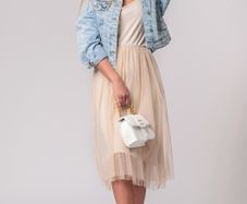 Creamy/ black/khaky/ pink  cliffon dress