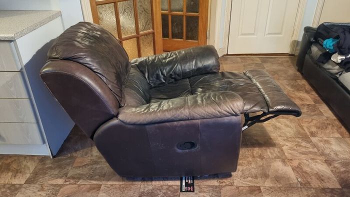brown leather recliner
