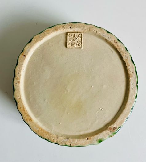 Vintage Green Bamboo Ceramic Serving Dish Decorative Leaf Plate