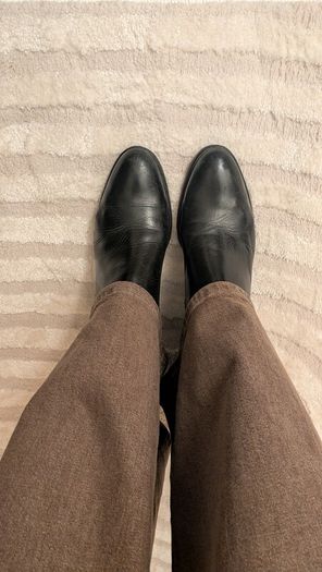 Black leather boots