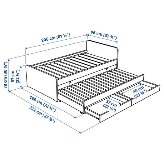 ikea single bed with underbed and storage