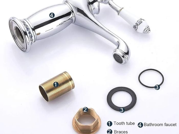 Luxury Victorian Basin Mixer Taps Chrome Mono Bathroom Cloakroom Sink Tap Hot and Cold Classic Faucet (Chrome)