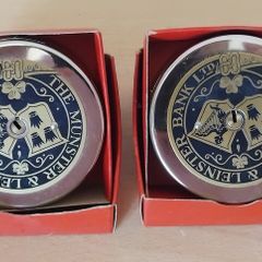 2 x 1960s Munster & Leinster Bank savings boxes pre-decimal 'New Old Stock' FREEPOST