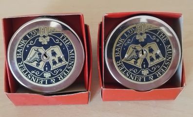 2 x 1960s Munster & Leinster Bank savings boxes pre-decimal 'New Old Stock' FREEPOST