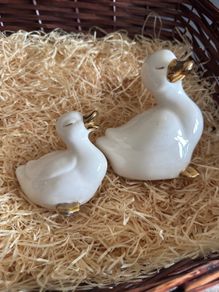 Vintage Pair of porcelain duck figurines.