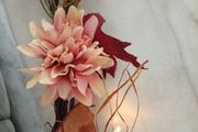 Fall/autumn + Halloween floral light up wreath long