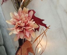 Fall/autumn + Halloween floral light up wreath long