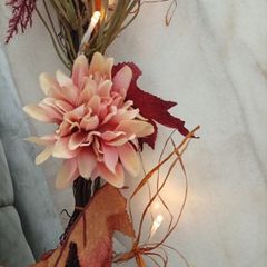 Fall/autumn + Halloween floral light up wreath long
