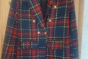 CBR navy tartan blazer (free post)