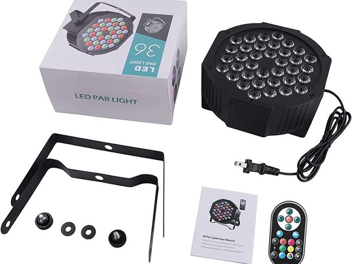 36 RGB LED Sound Activated Disco Lights, 72W Par Light Strobe Lights with Remote Control 7 Modes Disco Light DJ Light for Indoor Outdoor Party Wedding Club Bars Show Halloween Light (FREE SHIPPING)