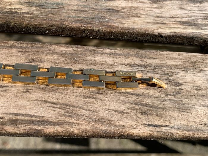 18k rolled gold link chain bracelet