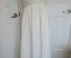 Shein White Boho Maxi Dress Crochet Waist Sleeveless Summer Beach M