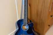 Tiger ACG1 Acoustic Guitar Blue Steel String Beginner Junior Cutaway