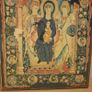 Rare Vintage Virgin And Child Icon Tapestry on Wood. Image 3