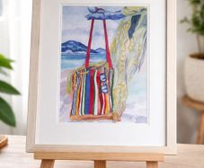 While She Swims Original Watercolour Painting