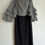 Joseph Ribkoff black and white off shoulders dress Image 10
