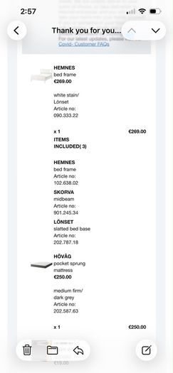 Ikea Hemnes Double bed & mattress