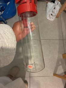 1 Litre glass jug with plastic handle and lid