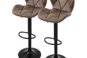 Set of 2  faux leather stools