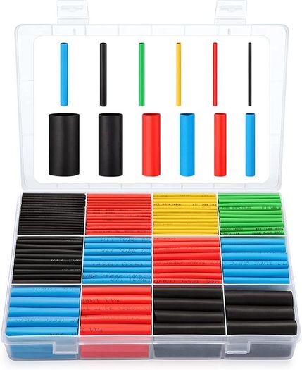 Heat Shrink Tubing 560 Pcs Electric Insulation Tube Heat Shrink Wrap Cable Sleeve 5 Colors 12 Sizes, Rohs Certification - Eventronic