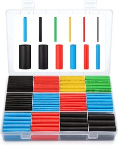 Heat Shrink Tubing 560 Pcs Electric Insulation Tube Heat Shrink Wrap Cable Sleeve 5 Colors 12 Sizes, Rohs Certification - Eventronic