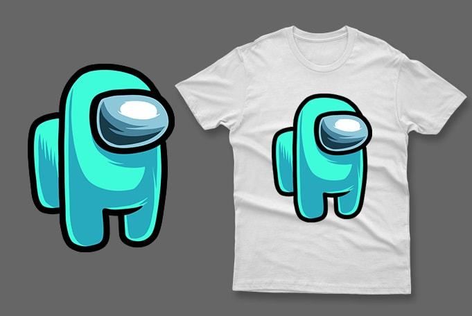 Sky blue impostor among us t-shirt impostor t-shirt