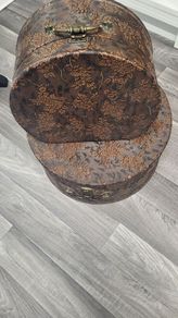 Vintage  embossed  hat  boxes